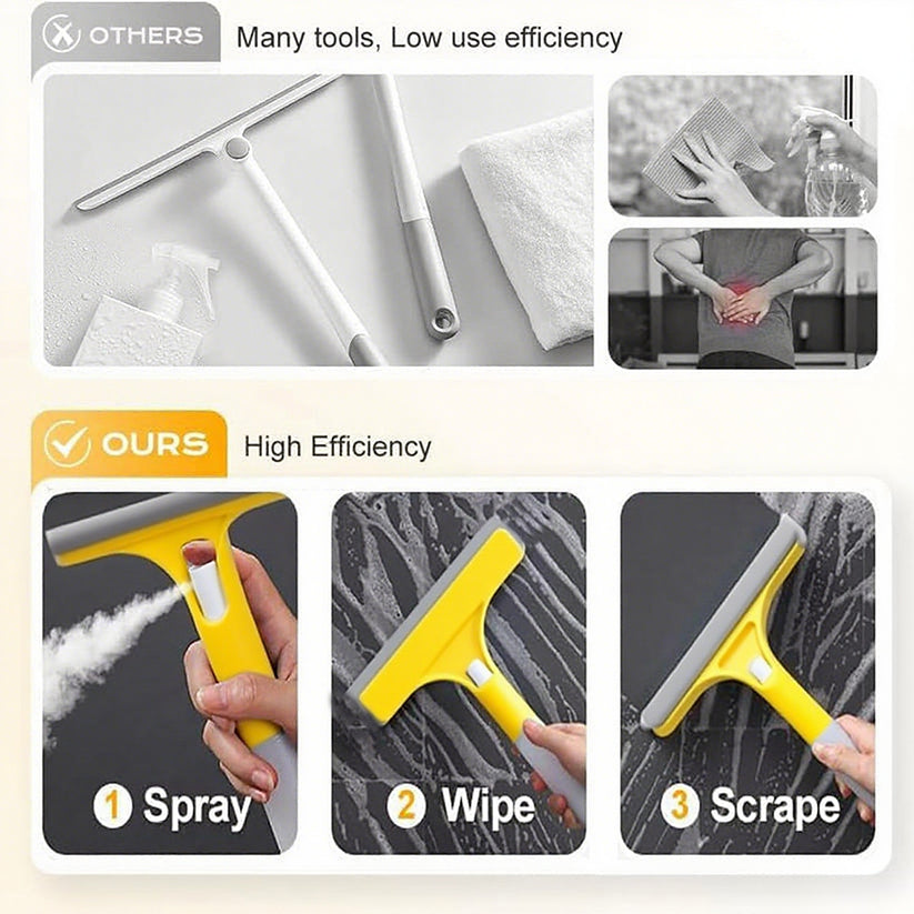 【✨Last Day Promotion 50% OFF】Streak-Free Window Cleaner – Spray, Wipe & Scrape in One