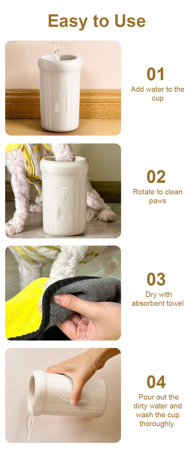 2025 Trendy Design🔥Dog Paw Cleaner – 360° Soft Bristle Cup for Muddy Paws, Fits All Breeds & Cats | Limited Offer: 31% Off on 2+