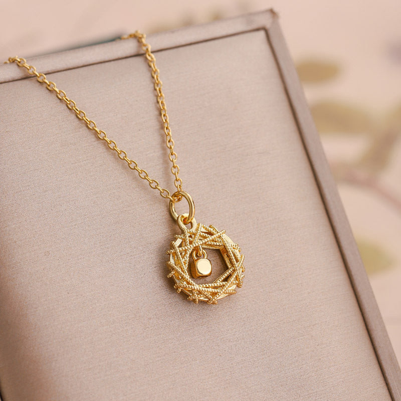 Dreamcatcher Circular Mobius Ring Cube Pendant Necklace