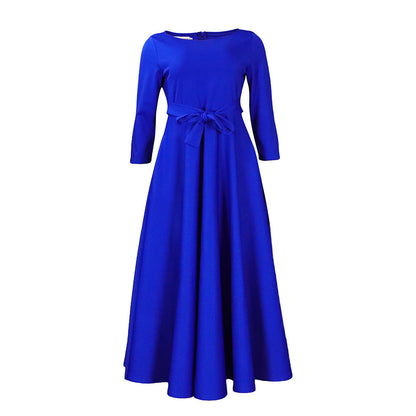 Simple Tie-Waist Plus Size Dress